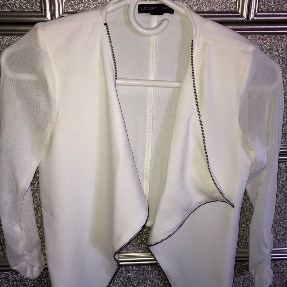 White material girl crop jacket
